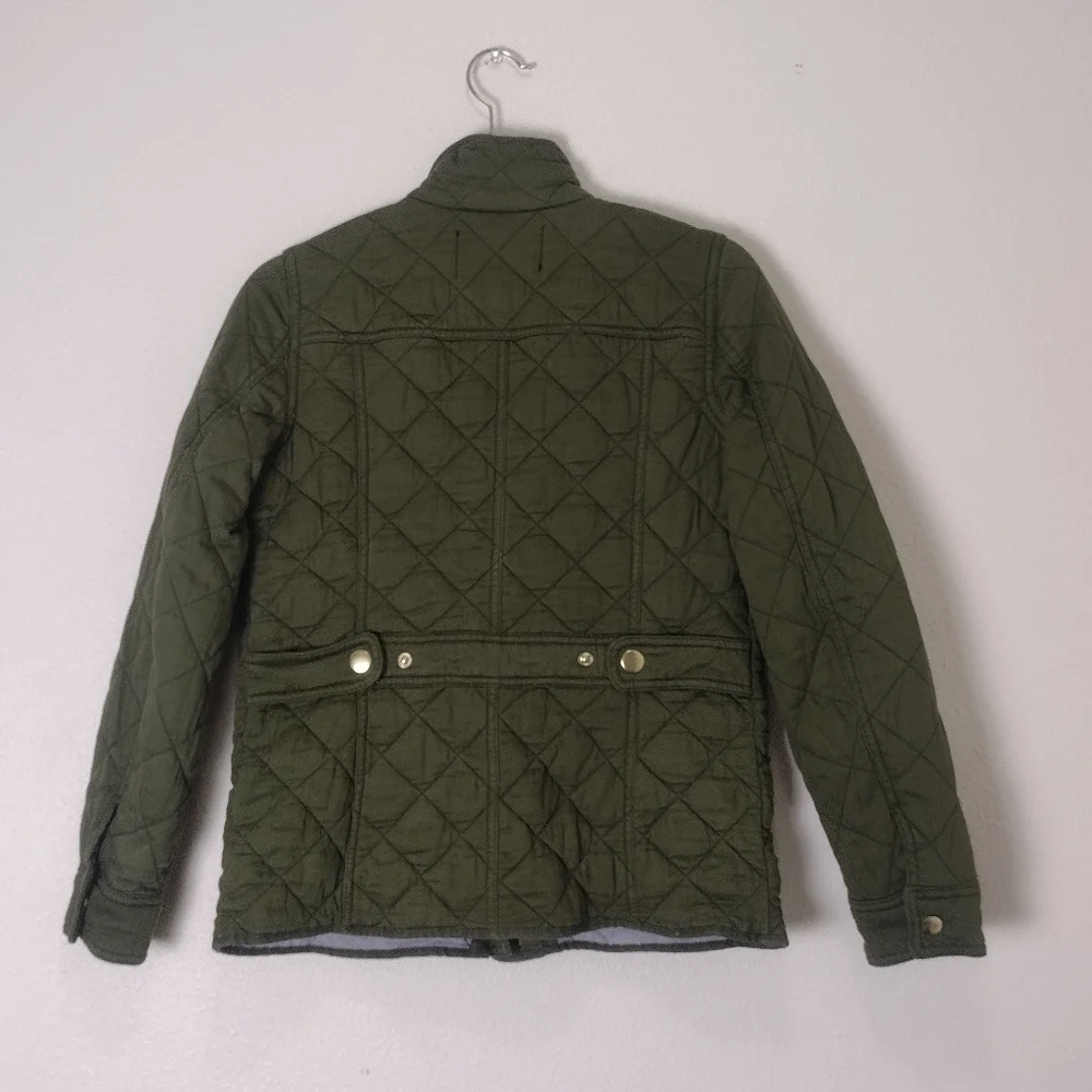 J. Crew Green Quilted Downtown Field Jacket Size XXS - Picture 3 of 16